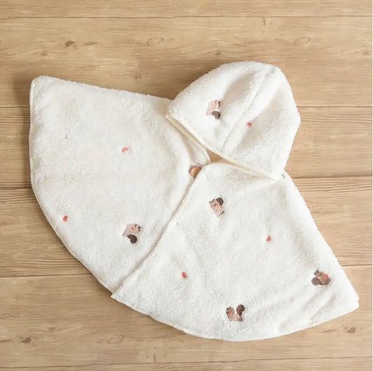 SnuggleHood Embroidered Coral Fleece Baby Cape