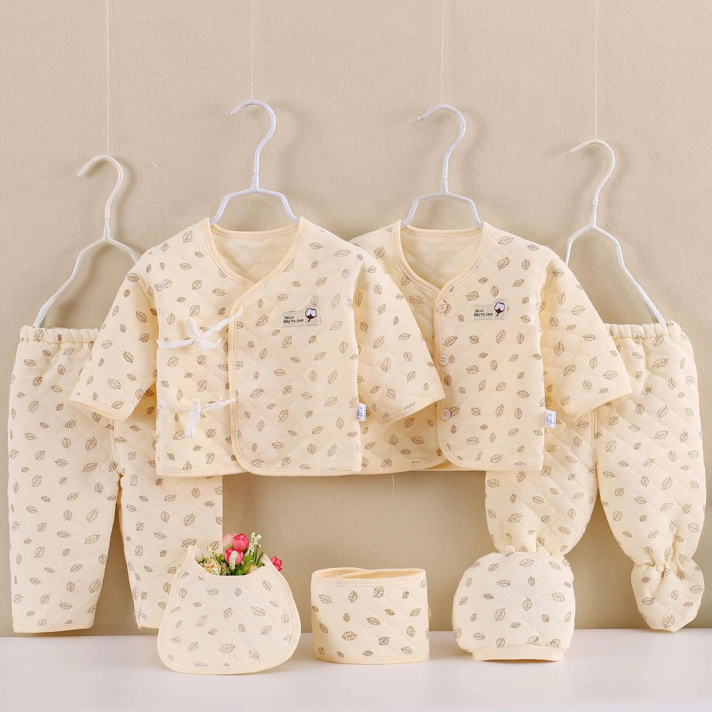 SnuggleCotton 7-Piece Newborn Winter Gift Set – Beige