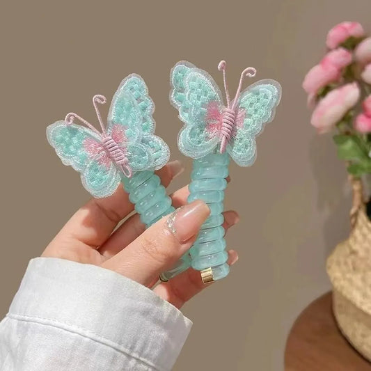 FlutterBloom Embroidered Butterfly Hair Ring