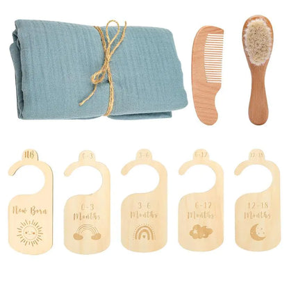 BathBliss Newborn Wooden Baby Bath Gift Set