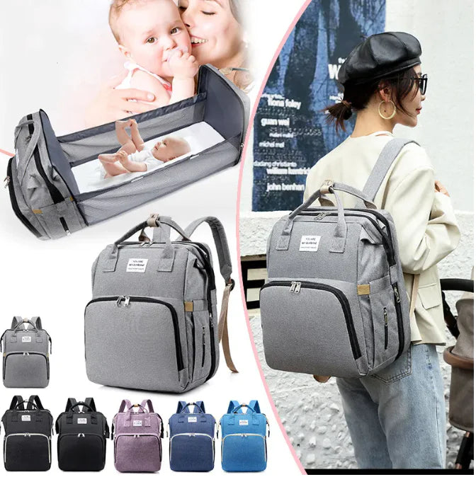 MomEase Fold & Go Convertible Diaper Backpack
