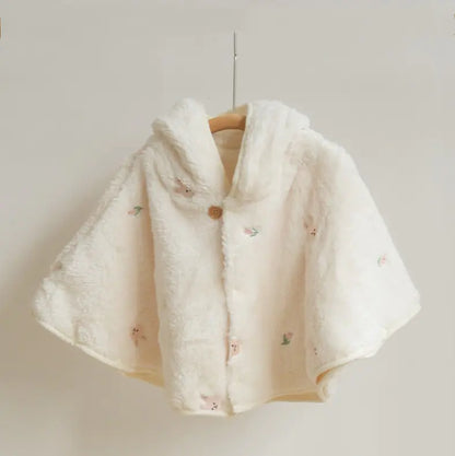 SnuggleHood Embroidered Coral Fleece Baby Cape