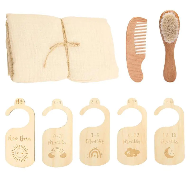 BathBliss Newborn Wooden Baby Bath Gift Set