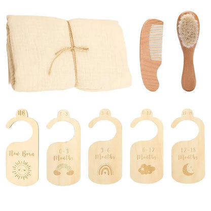BathBliss Newborn Wooden Baby Bath Gift Set