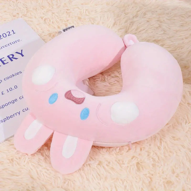 SnuggleHop Rabbit U-Shaped Memory Foam Travel Pillow