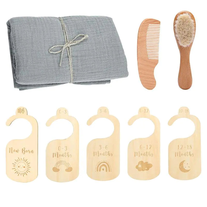 BathBliss Newborn Wooden Baby Bath Gift Set