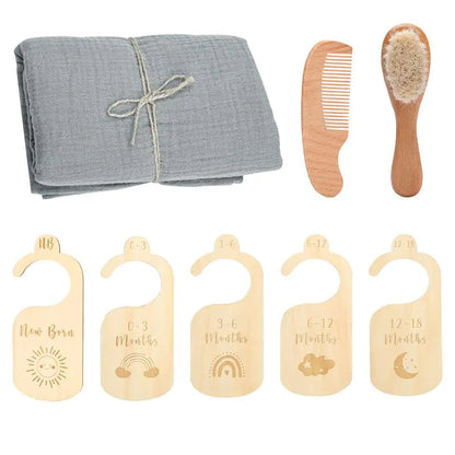 BathBliss Newborn Wooden Baby Bath Gift Set