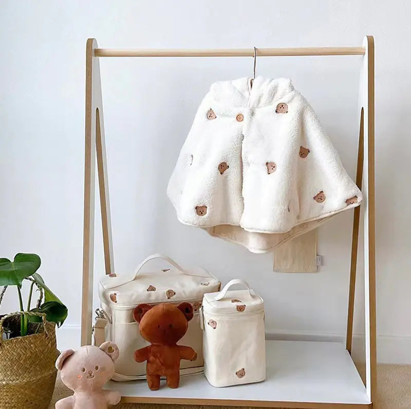 SnuggleHood Embroidered Coral Fleece Baby Cape