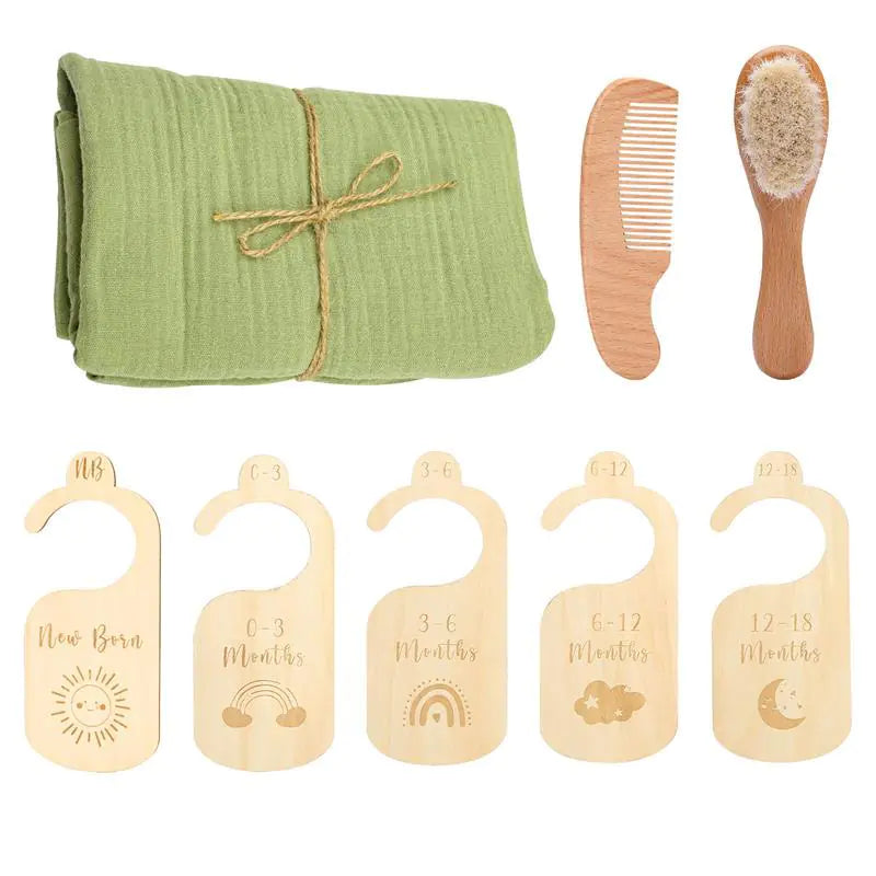 BathBliss Newborn Wooden Baby Bath Gift Set