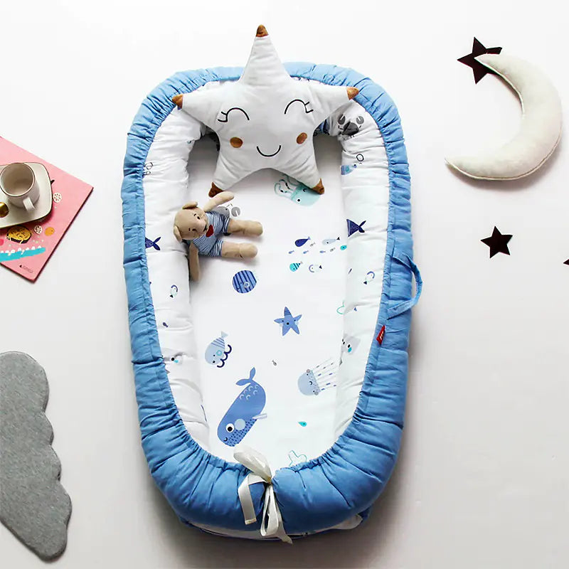 DreamNest Baby Bed | Portable Infant Lounger for 0–12 Months