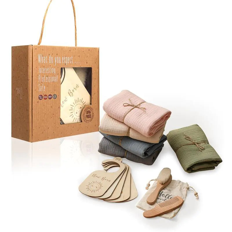 BathBliss Newborn Wooden Baby Bath Gift Set