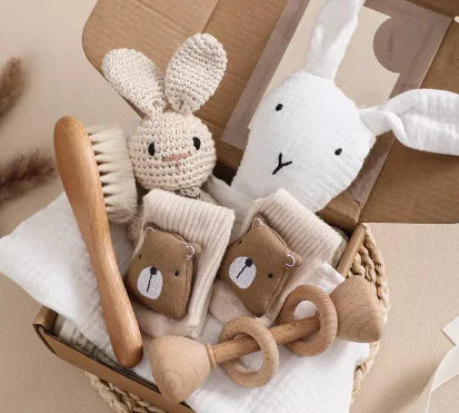TinyTales New Baby Gift Set with Rattle Socks