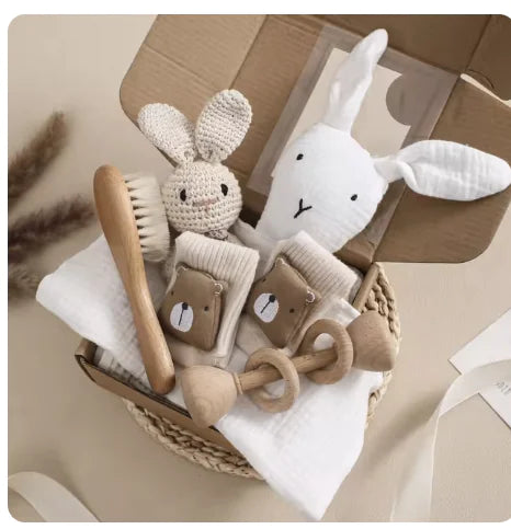 TinyTales New Baby Gift Set with Rattle Socks