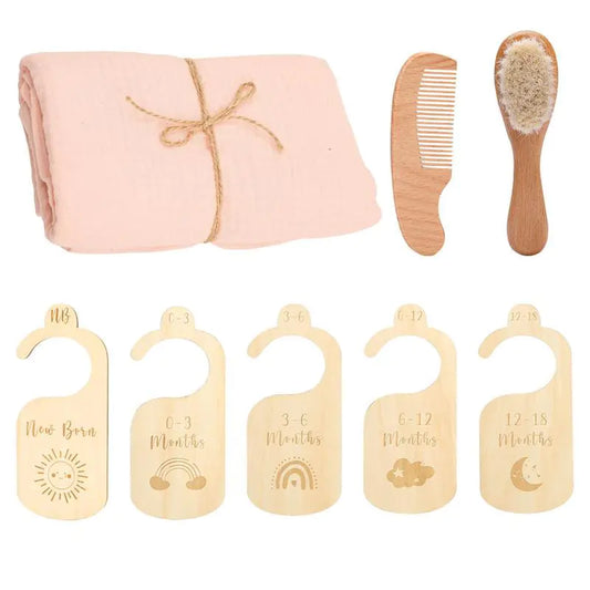 BathBliss Newborn Wooden Baby Bath Gift Set