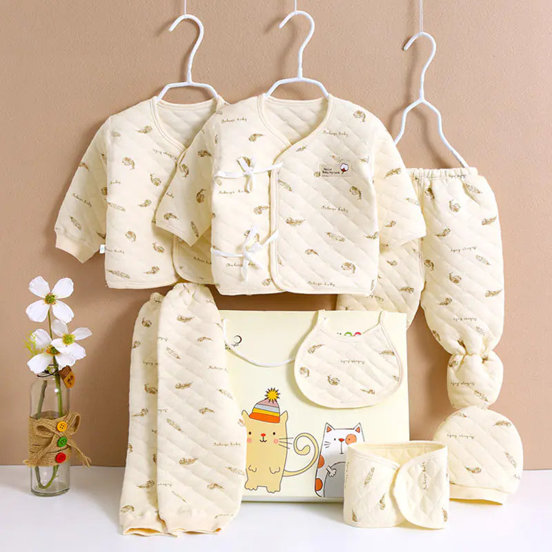 SnuggleCotton 7-Piece Newborn Winter Gift Set – Beige