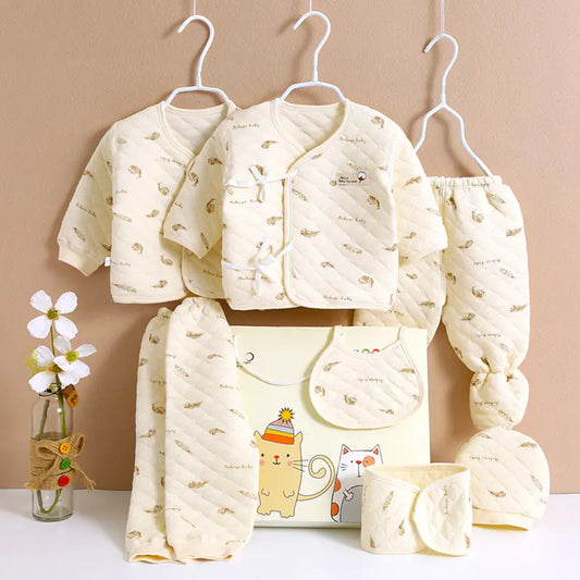 SnuggleCotton 7-Piece Newborn Winter Gift Set – Beige