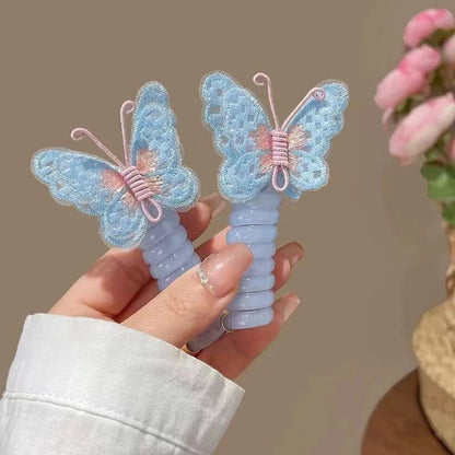 FlutterBloom Embroidered Butterfly Hair Ring